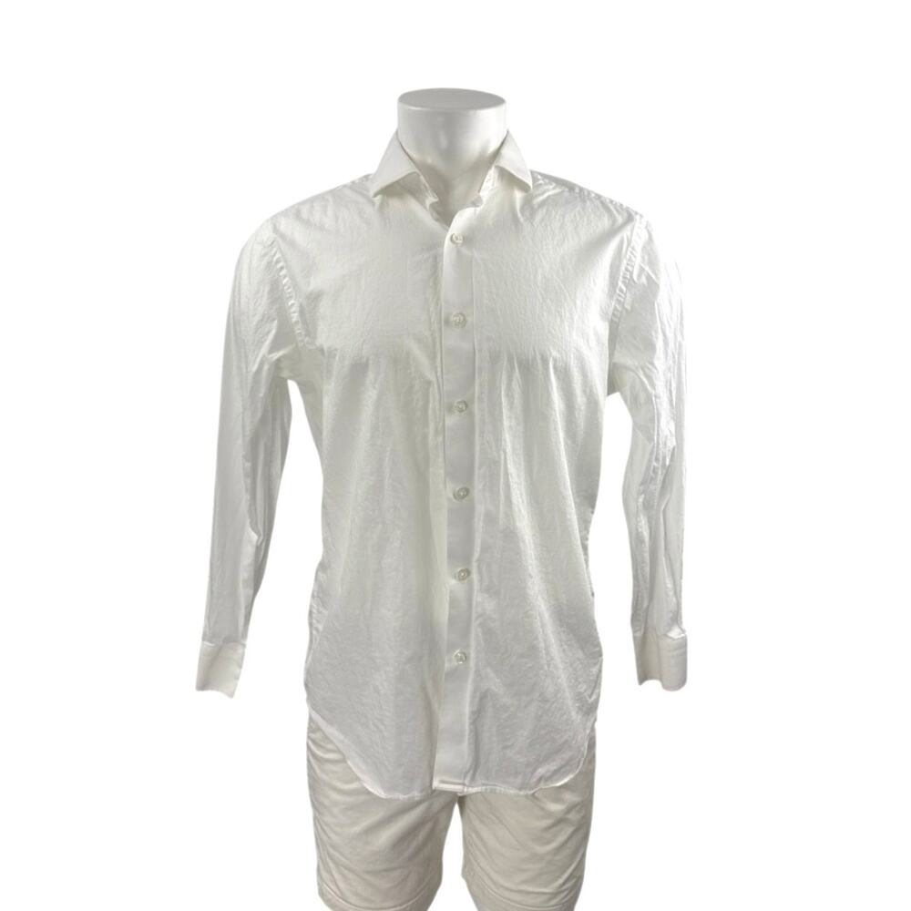 J.Crew Ludlow Men's White Collared Long Sleeve Casual Button Down Shirt Top 33